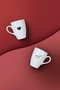 Hermia Juego de tazas de porcelana blanco y negro